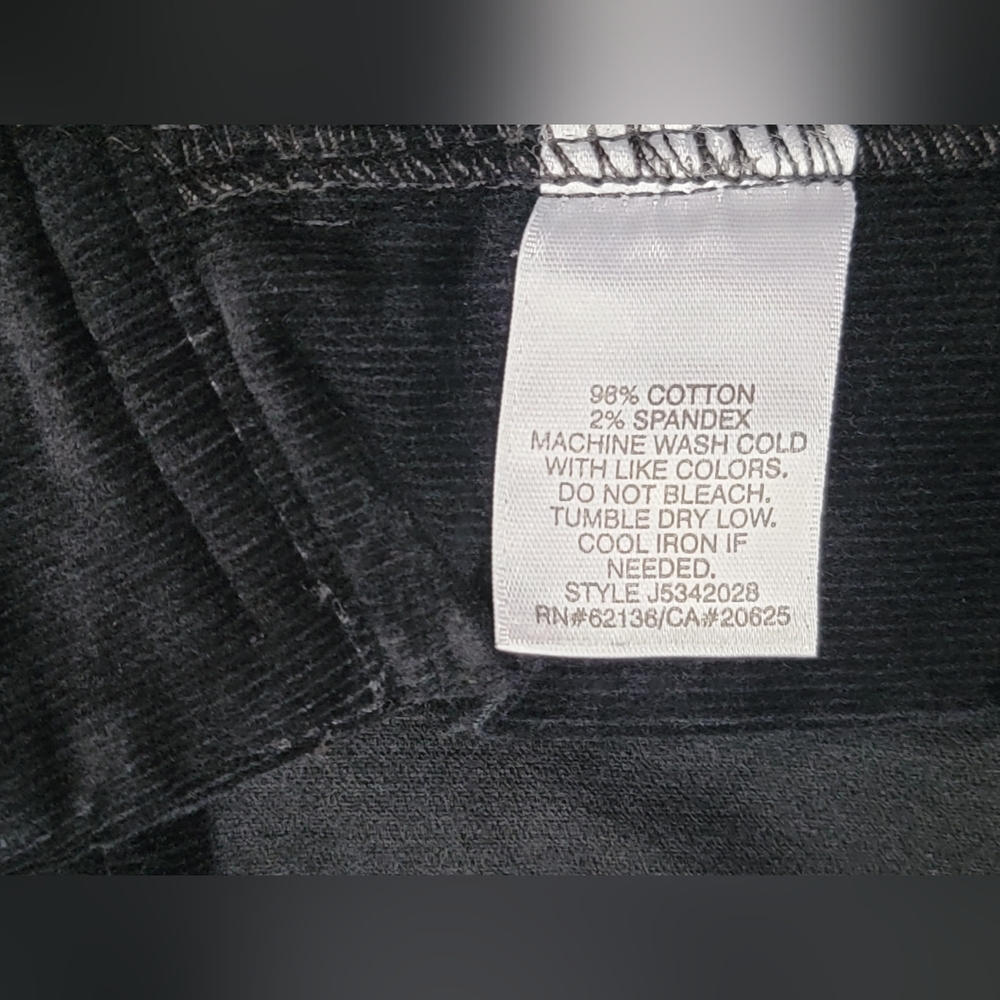Y2K Vintg Guess‎ Flared Corduroy Pants Womens 34 Black Stretchy Low-Mid Rise NWT - Picture 11 of 12